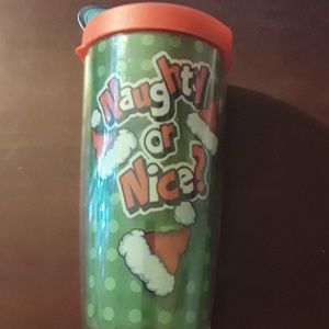Naughty or Nice Insulated Travel Coffee Mug w/lid